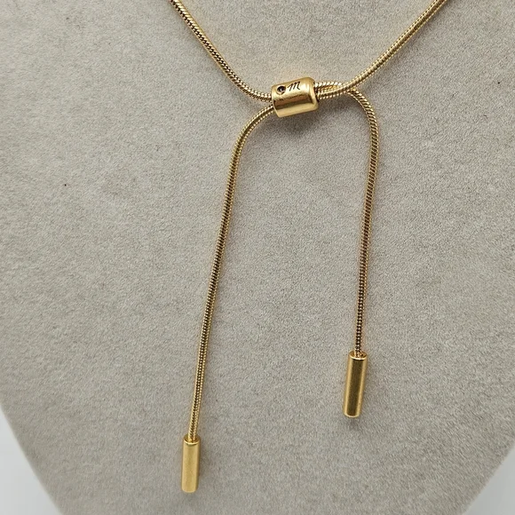 Madewell Gold Plated Brass Adjustable Ring Choker Necklace - Picture 6 of 8
